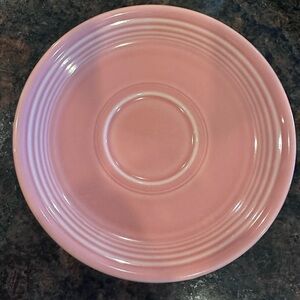 Fiesta Pink Saucer with Ribbed Concentric Design
